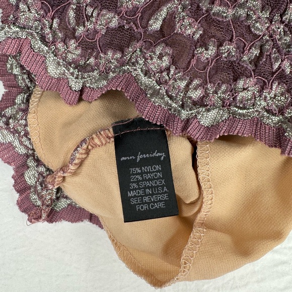 Ann Ferriday Purple and Blue Lace Tie Front Sweetheart Neck Fairy Top - Picture 7 of 7